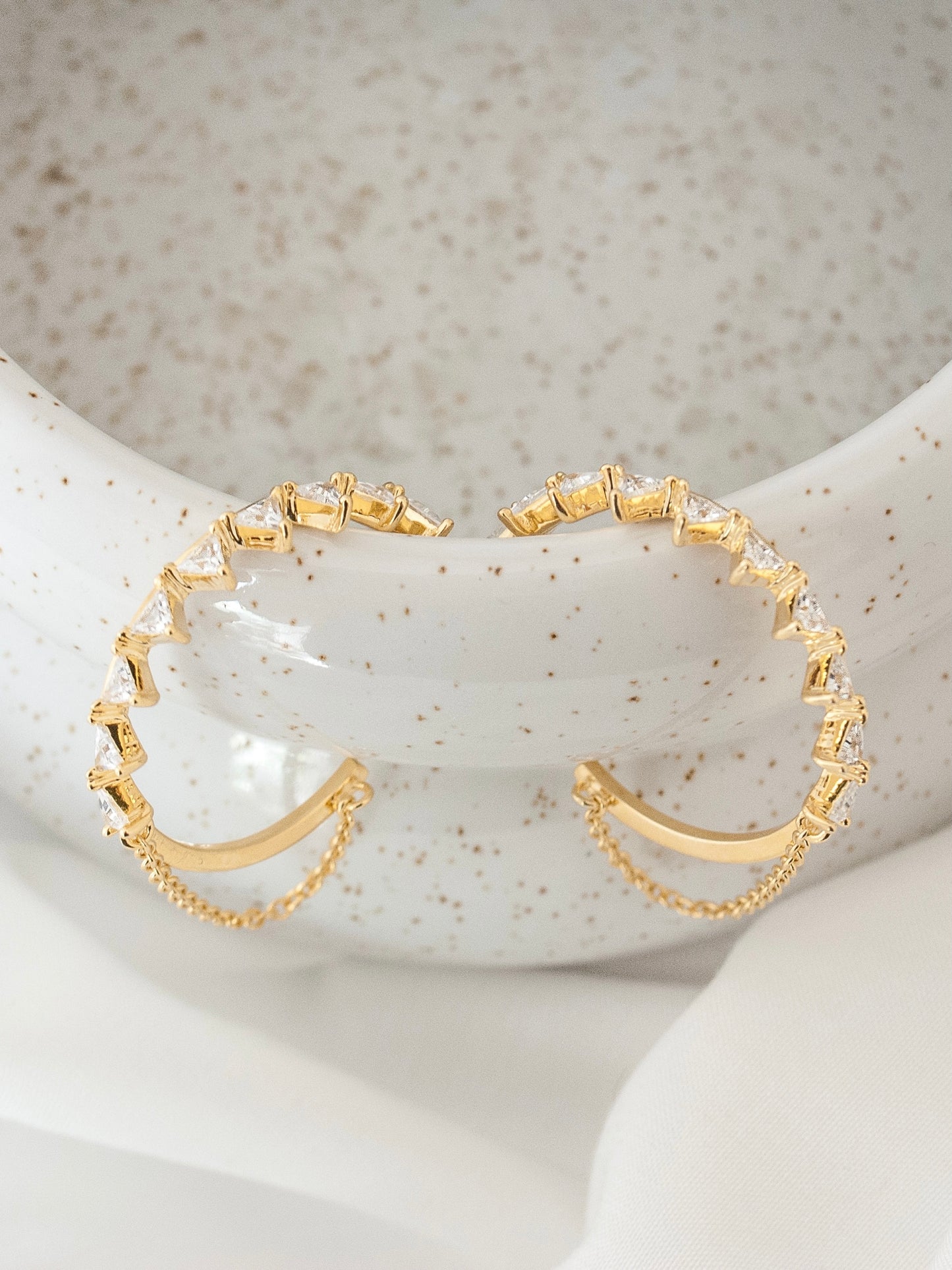 Sun loop earrings - gold plated