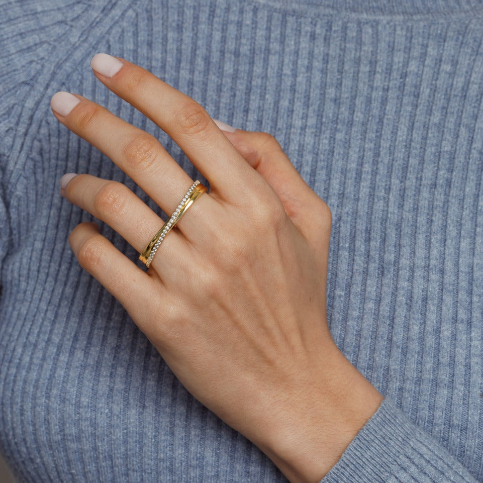 Layla double ring - gold plated