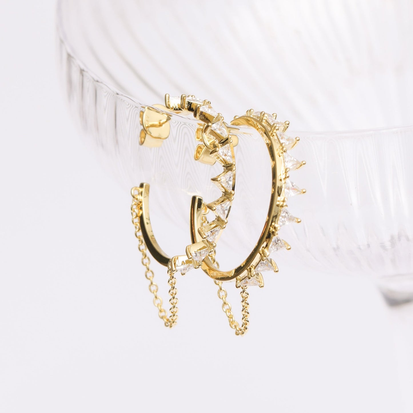Sun loop earrings - gold plated