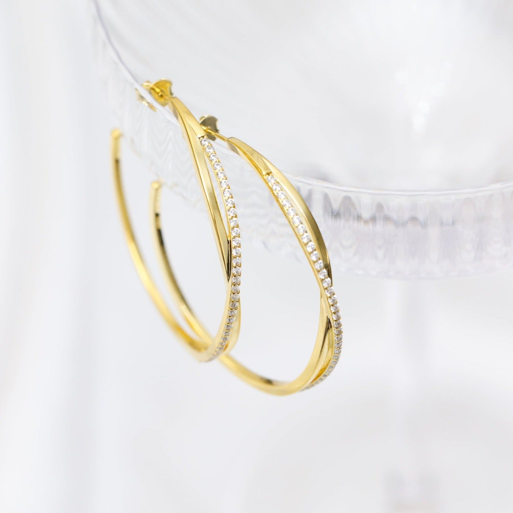 Hera Crossover Gold Earrings
