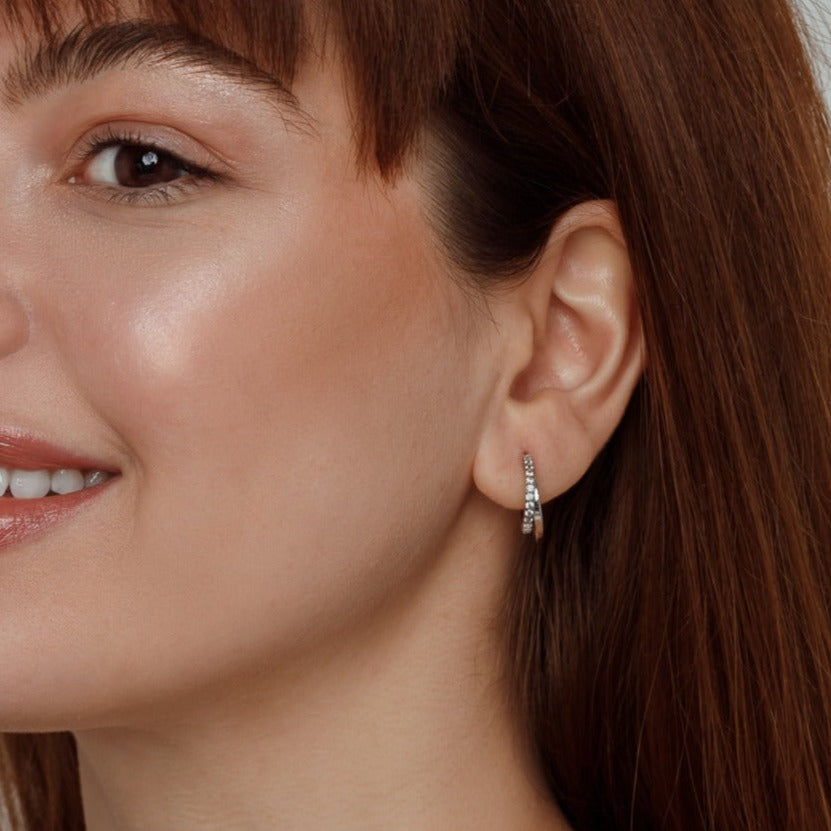 Aviva Silver Huggie Earrings