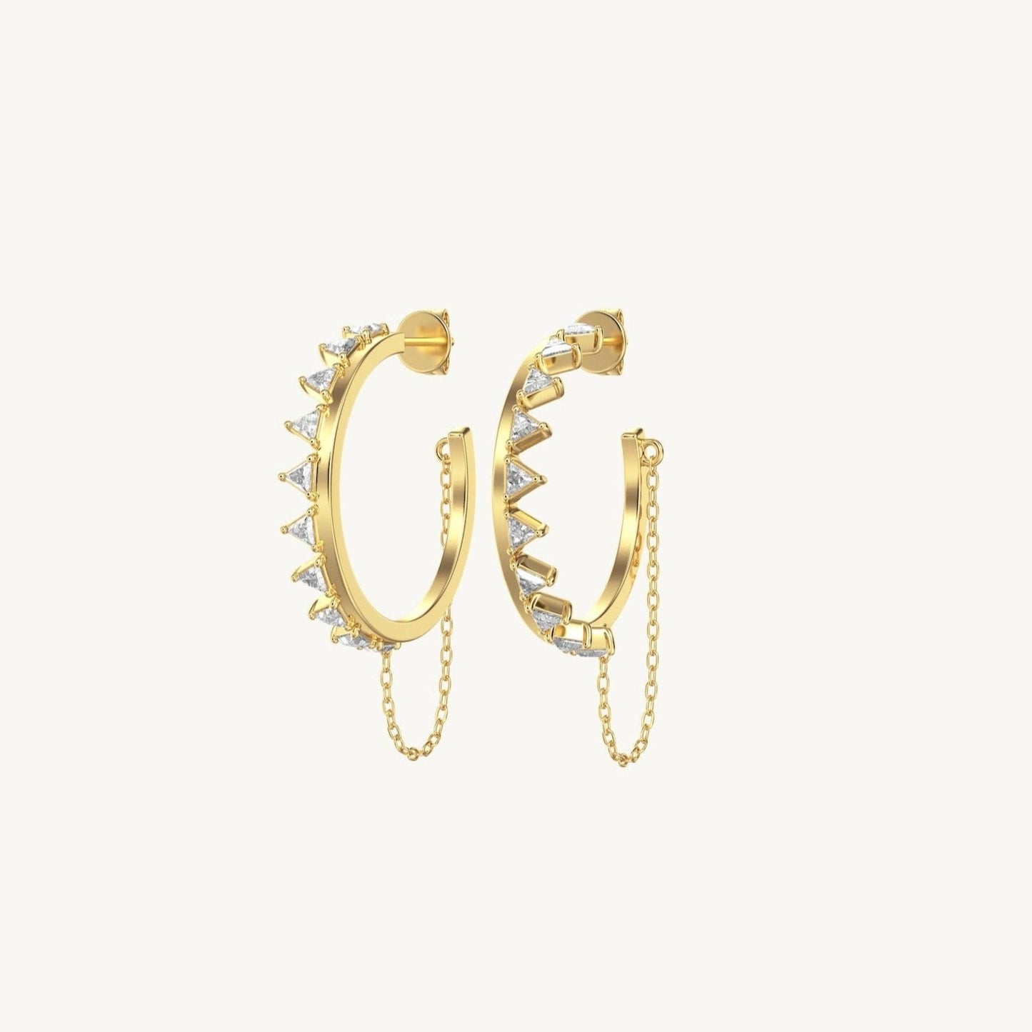 Sun loop earrings - gold plated